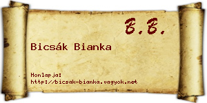 Bicsák Bianka névjegykártya