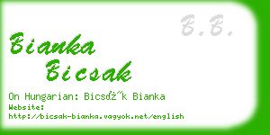 bianka bicsak business card